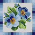 Blue Floral Stitch Sampler