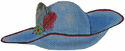 Blue Hat w/Pin and Feathers