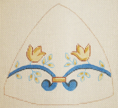 Blue Scroll Yarmulke
