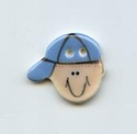 Boy In Blue Cap Button