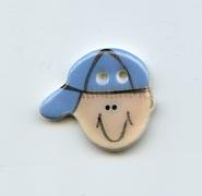 Boy In Blue Cap Button