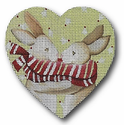 Bunnies with Scarf Heart