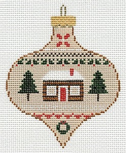 Cabin & Trees Ornament