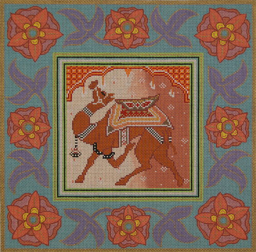 Camel w/Floral Border