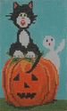 Cat, Ghost, and Jack-o-Lantern