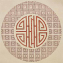 Chinese Crest on Fret Background