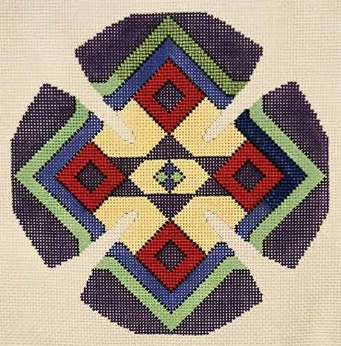 Colorful Geometric Yarmulke