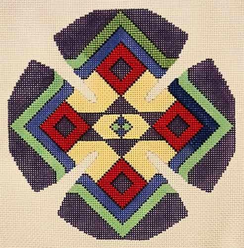 Colorful Geometric Yarmulke