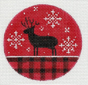 Deer on Red Plaid