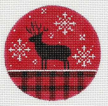 Deer on Red Plaid
