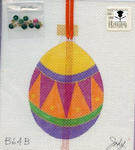 Egg Ornament - Orange and Fuchsia