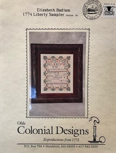 Elizabeth Badlam 1774 Liberty Sampler