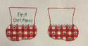 First Christmas Red Gingham Booties