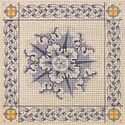 Floral Star with Woven Border Pillow