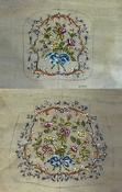 Floral w/ Blue Bow Chair Set