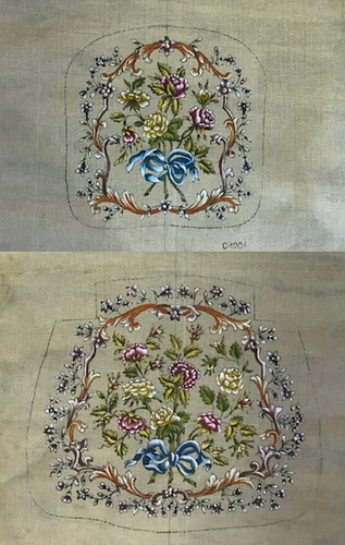 Floral w/ Blue Bow Chair Set