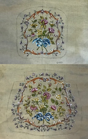 Floral w/ Blue Bow Chair Set