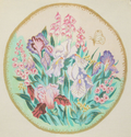 Flowers In Gold Circle
