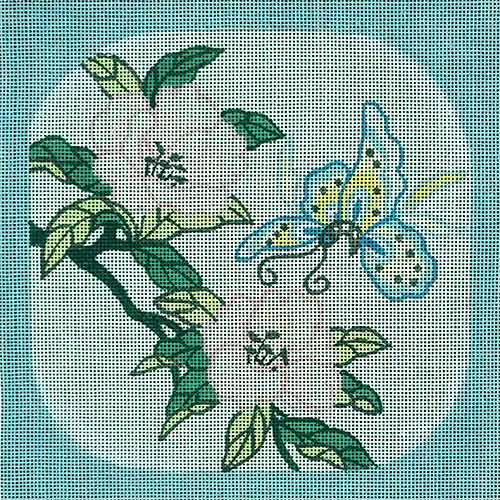 Flowers on Vine w/Butterfly