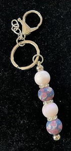Fob with Pink & Blue Beads