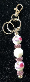 Fob with White & Pink Beads