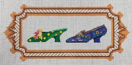 Framed Green and Purple Shoes