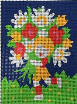 Free Girl with Flowers