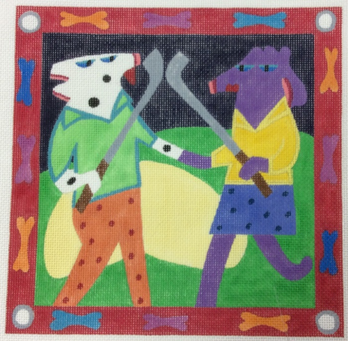 Funky Golfing Dogs