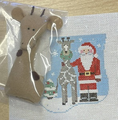 Giraffe and Santa Mini Sock