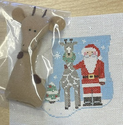 Giraffe and Santa Mini Sock