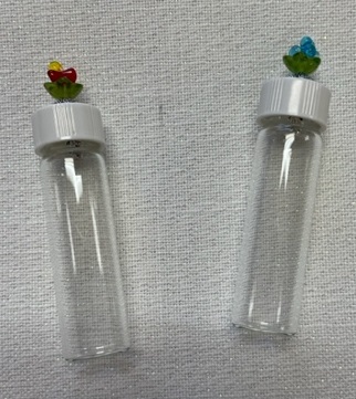 Glass Needle Vial w/ Beaded Top