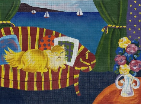 Goldie On Sofa