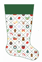 Green Cuff Holiday Stocking