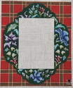Green Floral on Red Plaid