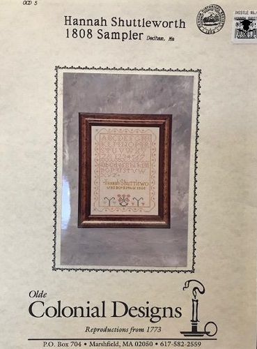 Hannah Shuttleworth 1808 Sampler