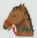 Horse w/ Holly Candy Cane Holder