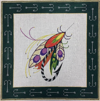 Large Fishing Fly w/ Hook Border