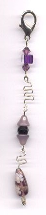 Large Silver and Purple Scissor Fob