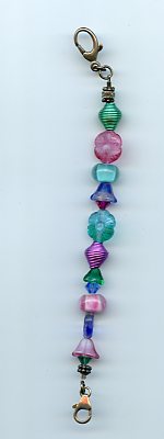 Large Teal and Pink Scissor Fob