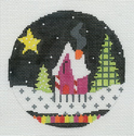 Magenta House Snow Scene