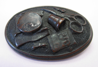 Mahogany Carved Brooch