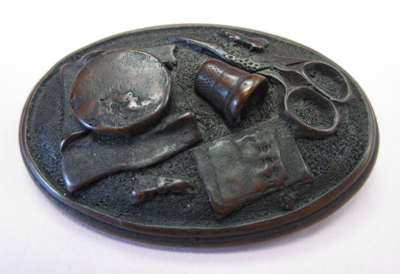 Mahogany Carved Brooch