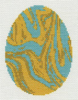 Marbled Egg - Gold Dipped Teal