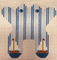 Mini Blue Striped Frog w/ Sailboats