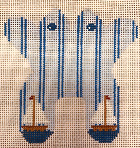 Mini Blue Striped Frog w/ Sailboats