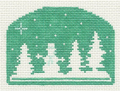 Mint Green Snowman Silhouette