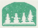 Mint Green Snowman Silhouette