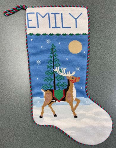 Moonlit Reindeer Stocking