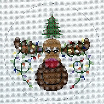 Moose w/ Christmas Lights