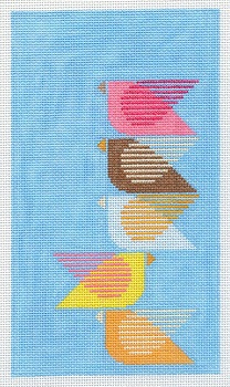Multi Birds on Blue